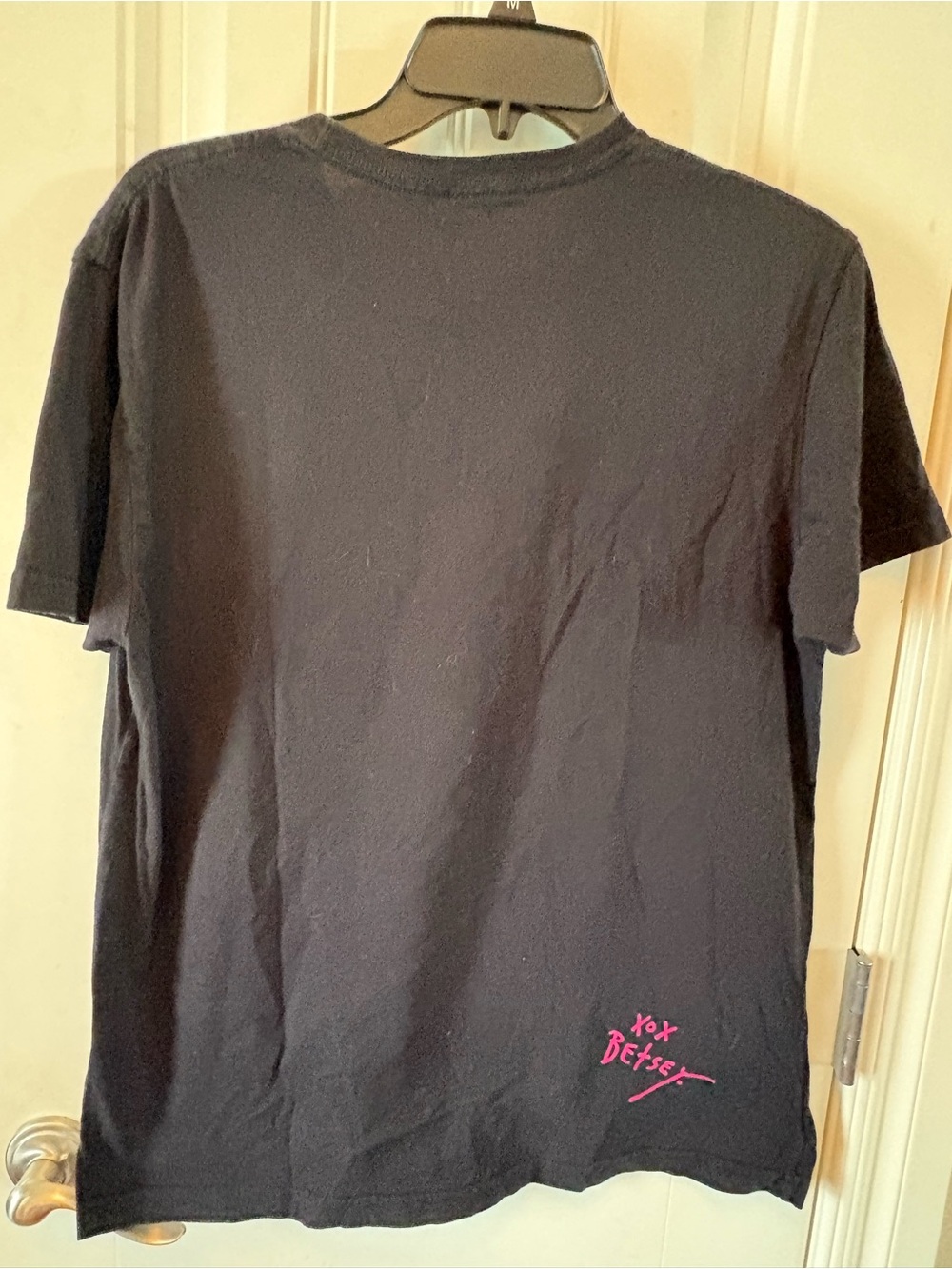 Next Level Apparel Black Tee with Hot Pink Flame 'HOT' Graphic - Picture 5 of 6